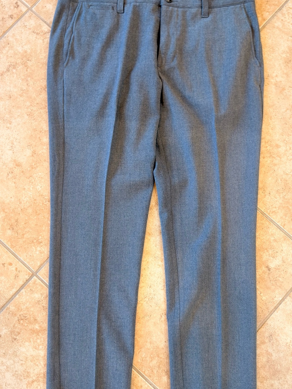 Fairlane & Sons Slim-Fit Stretch Trousers Blue Gray Men’s 36x30 - Picture 4 of 9